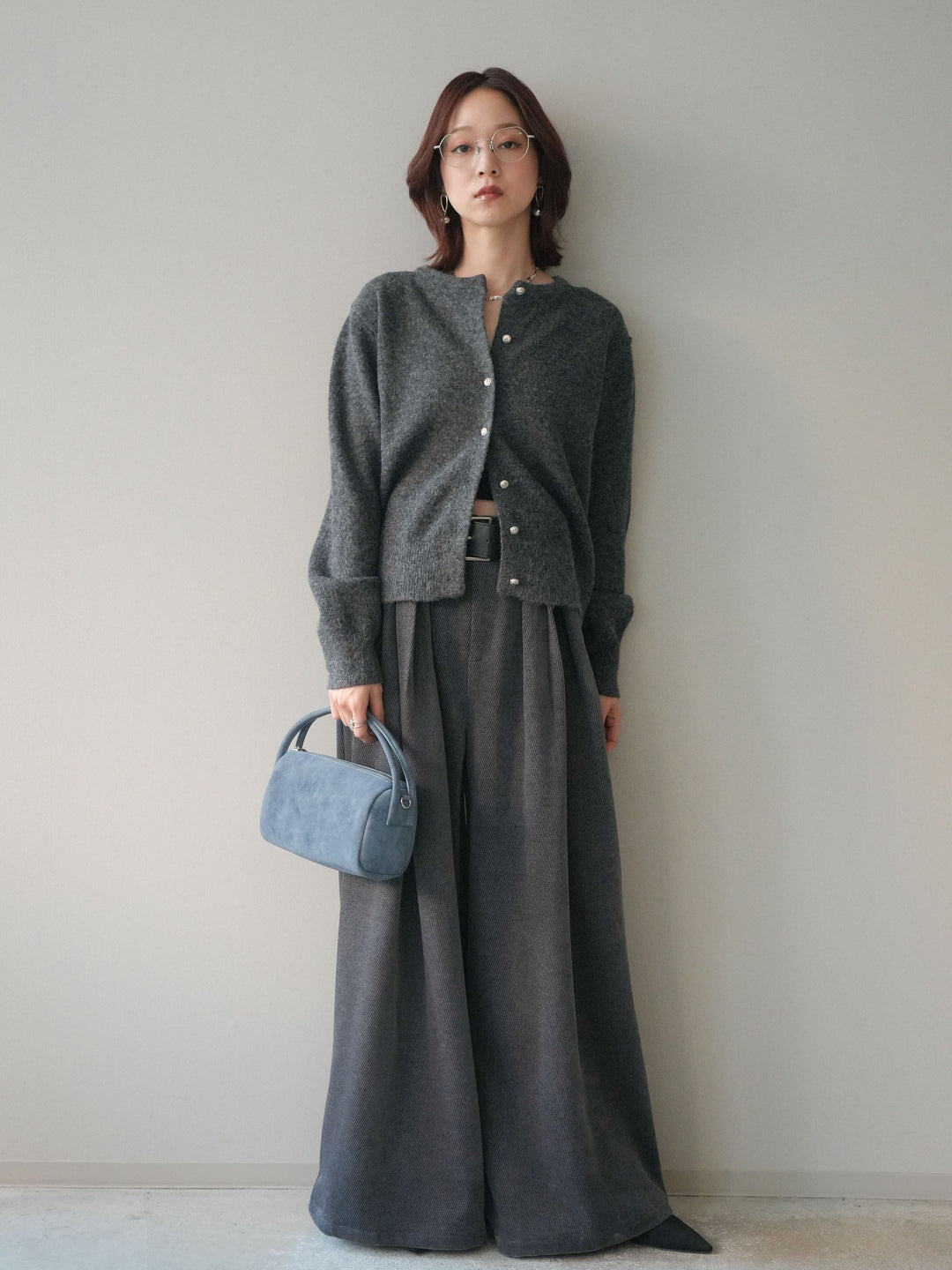 [SET]ベルトデザインループコールテンワイドパンツ(ベルト付き)+ベルトデザインループコールテンワイドパンツ(ベルト付き)(2set)