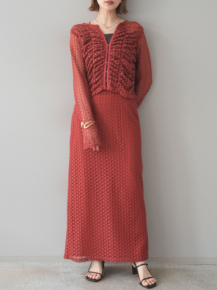 【預購】鏤空緊身裙/紅色