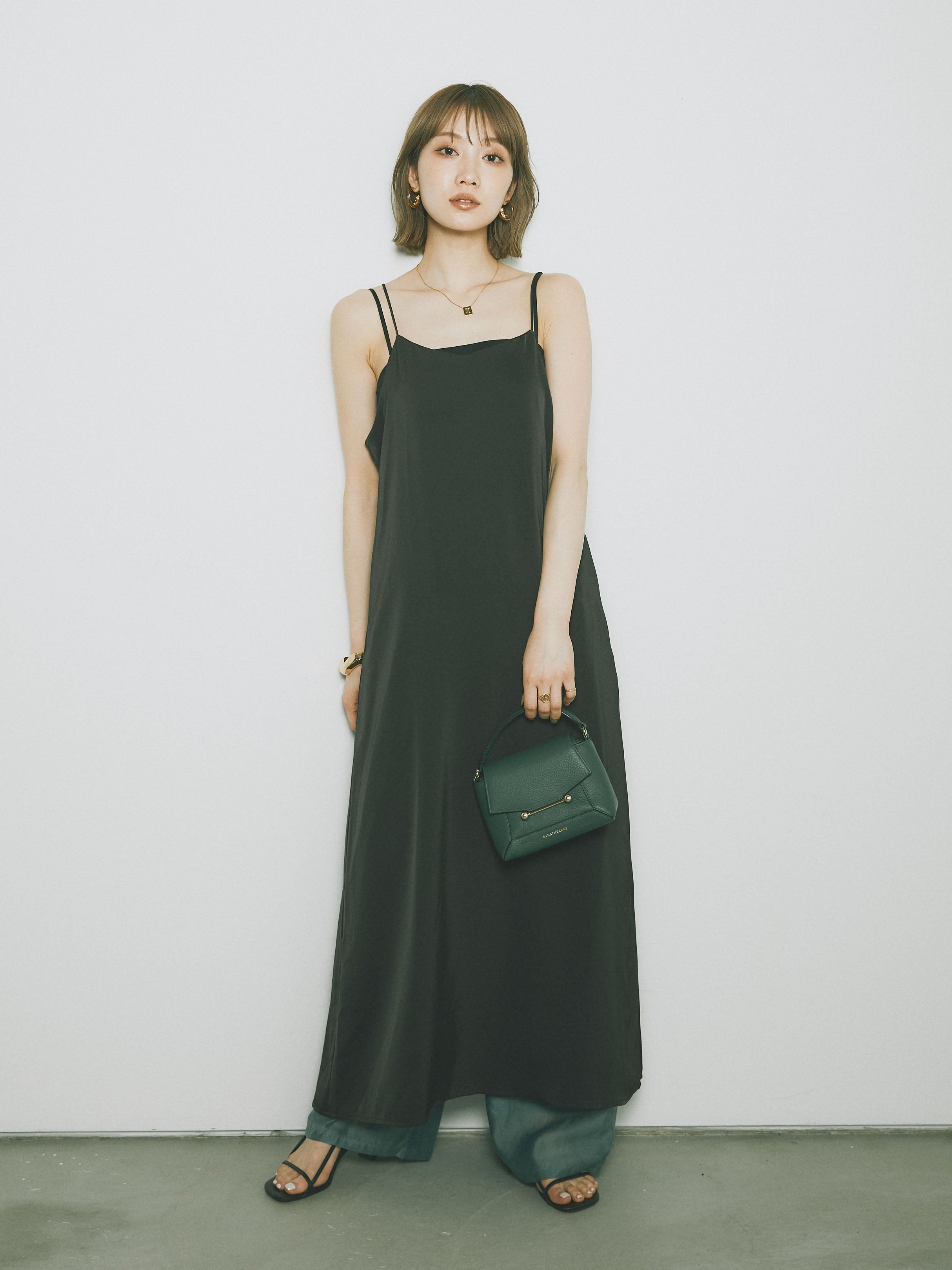 SET]マットサテンキャミワンピース+マットサテンキャミワンピース(2set