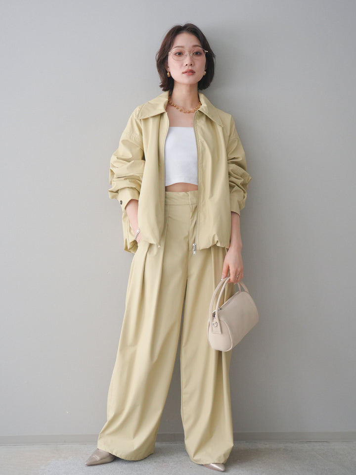 [予約]ウォッシャブルフェイクレザーバルーンジャケット/yellow