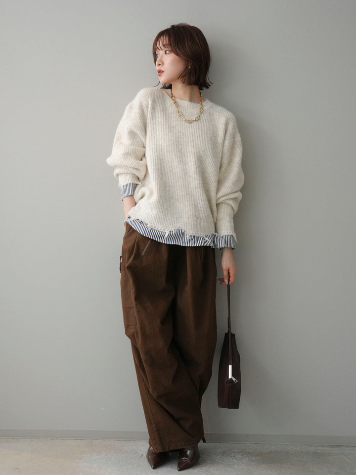 [予約]コットンタックループパンツ/brown