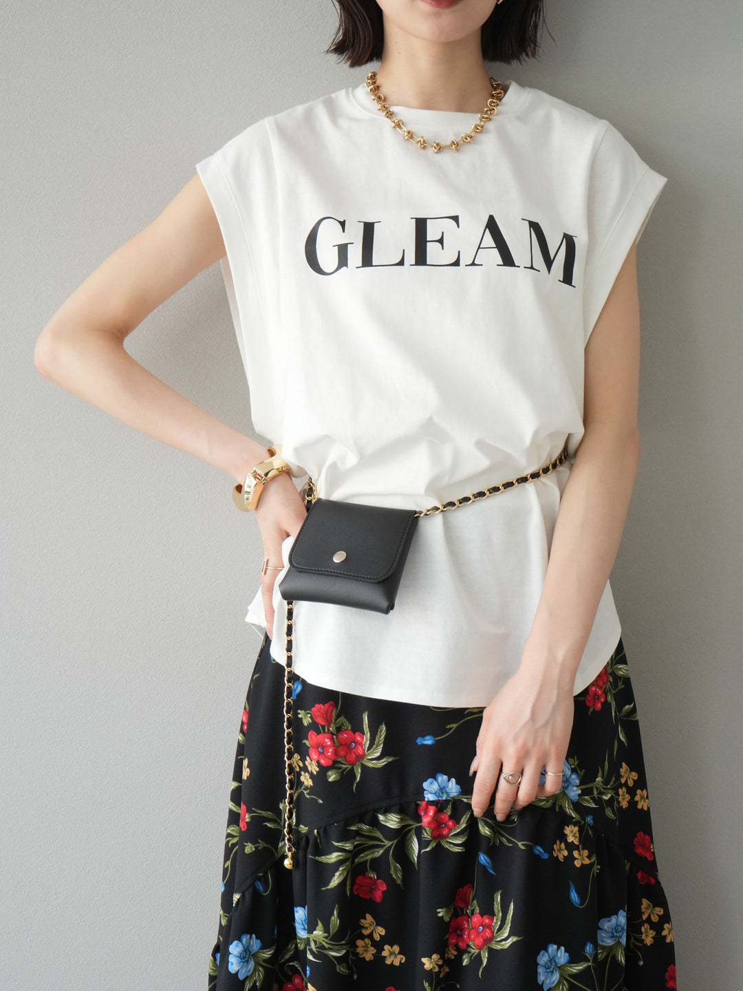 [預訂] 後標logo印花美國棉質T卹/米白色