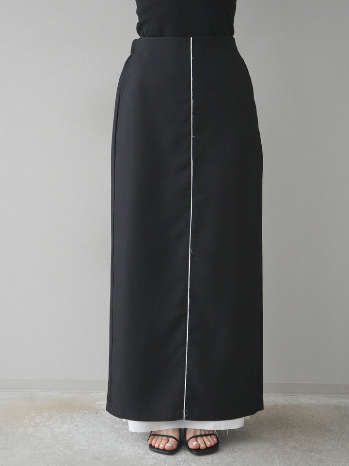 【預購】鏤空疊層半身裙/黑色