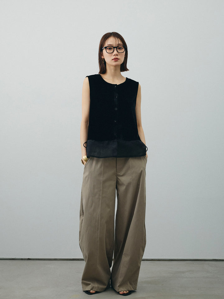 [予約]コクーンワイドチノパンツ/グレージュ