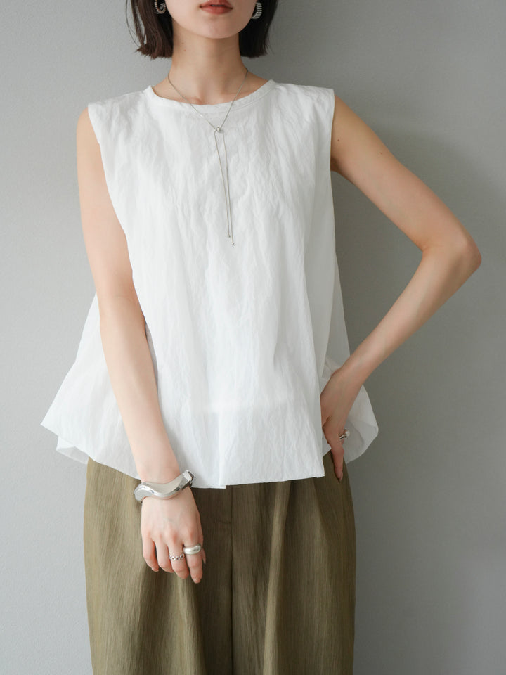 [予約]ワッシャータフタバルーンブラウス/オフ