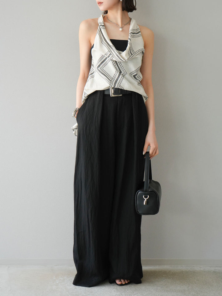 【預購】寬褲配大皮帶/黑色