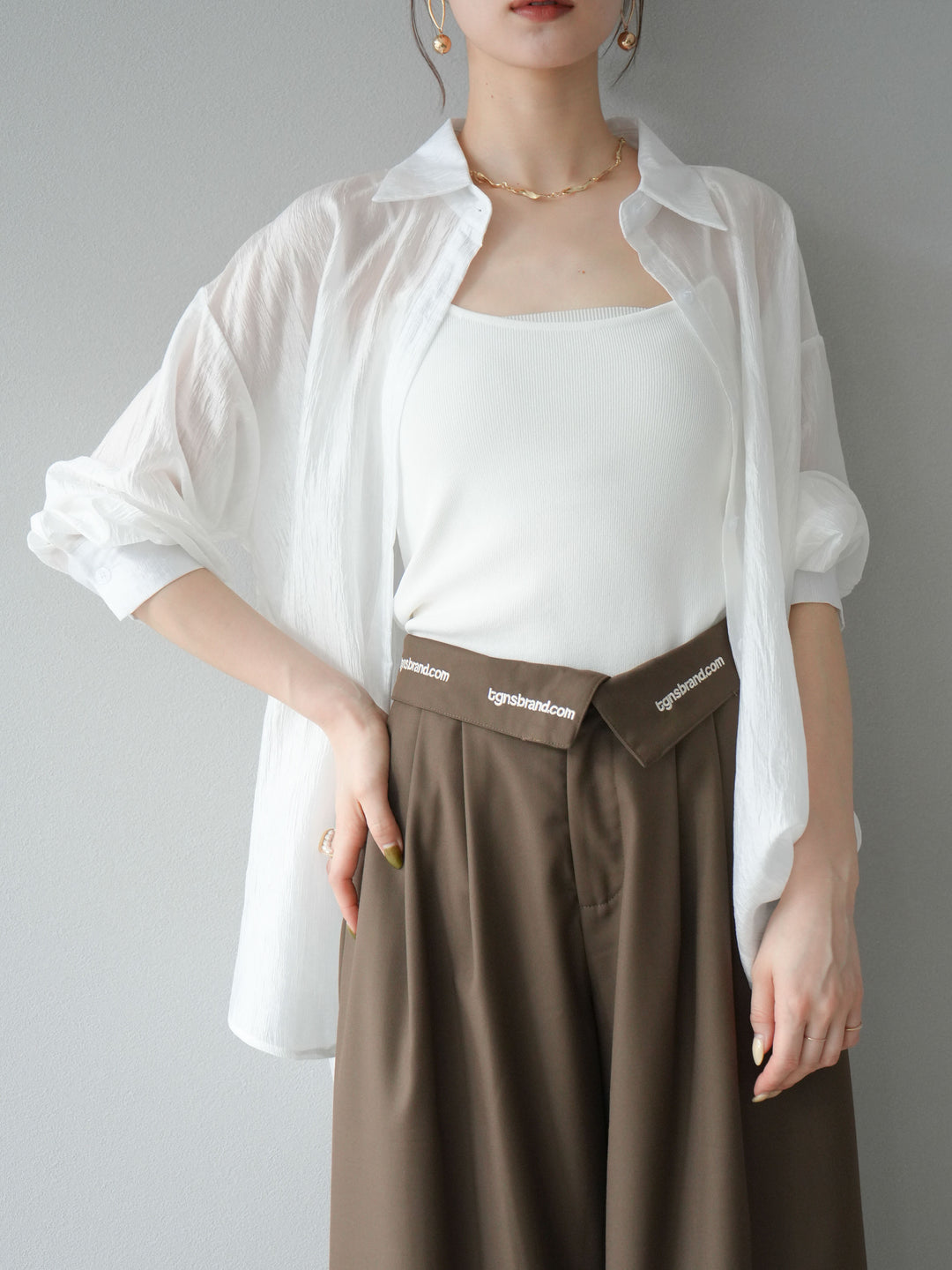 [予約]ワッシャーシャイニーシャツ/ホワイト