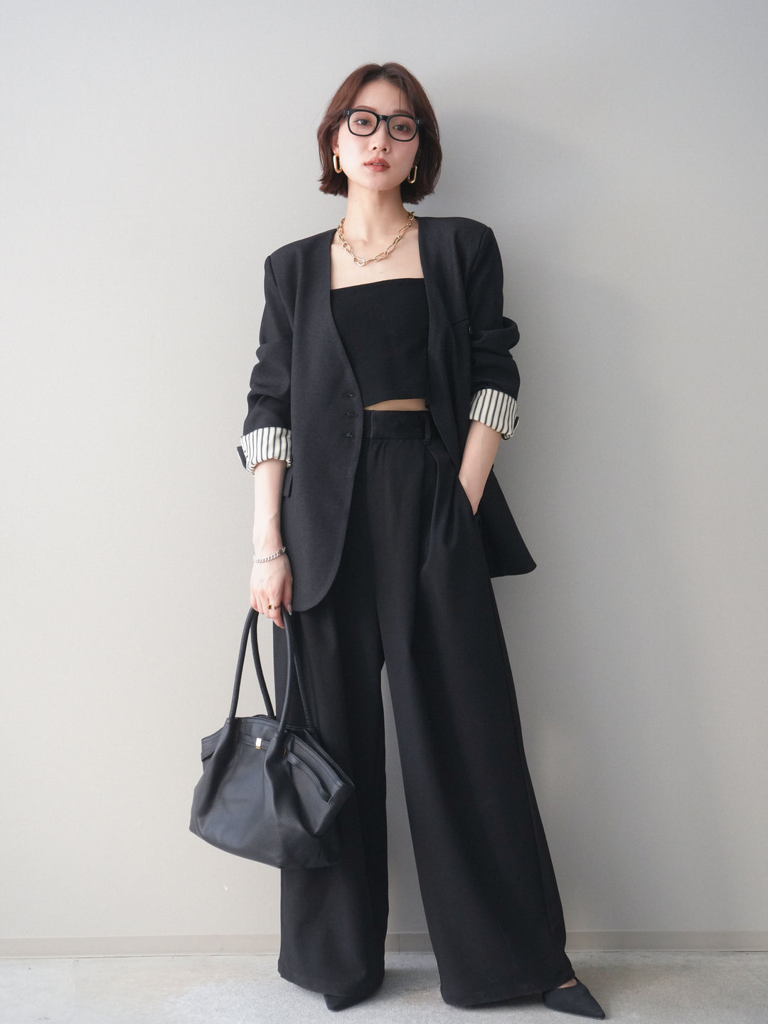 [SET]ノーカラージャケット+ノーカラージャケット(2set)