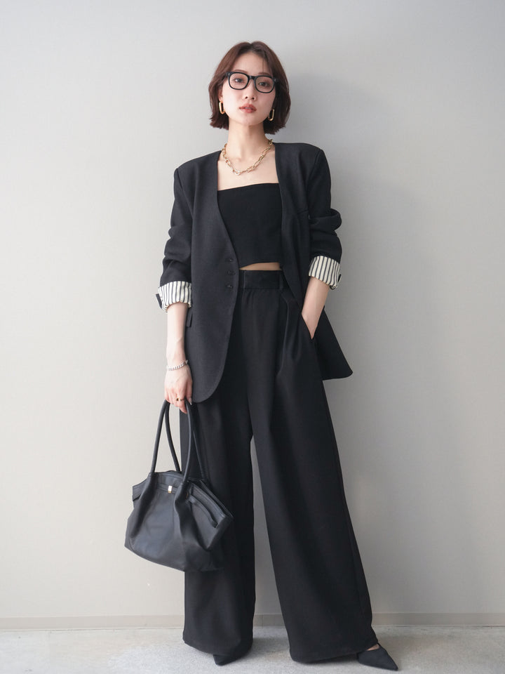 [SET]ノーカラージャケット+ノーカラージャケット(2set)