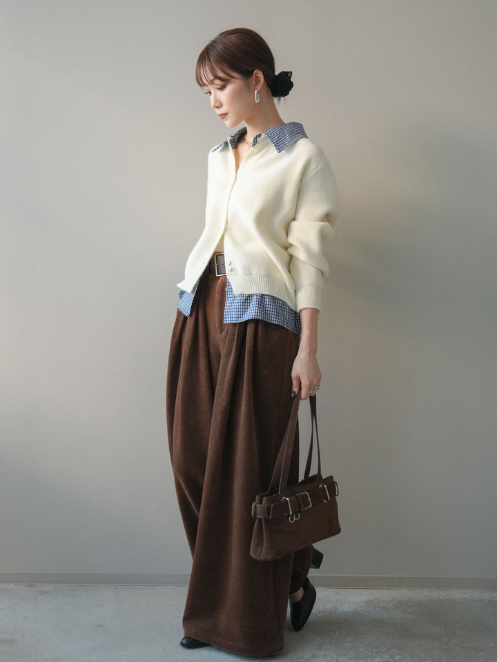 [SET]ベルトデザインループコールテンワイドパンツ(ベルト付き)+ベルトデザインループコールテンワイドパンツ(ベルト付き)(2set)