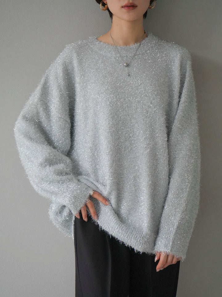 [Pre-order] Glitter knit pullover/silver