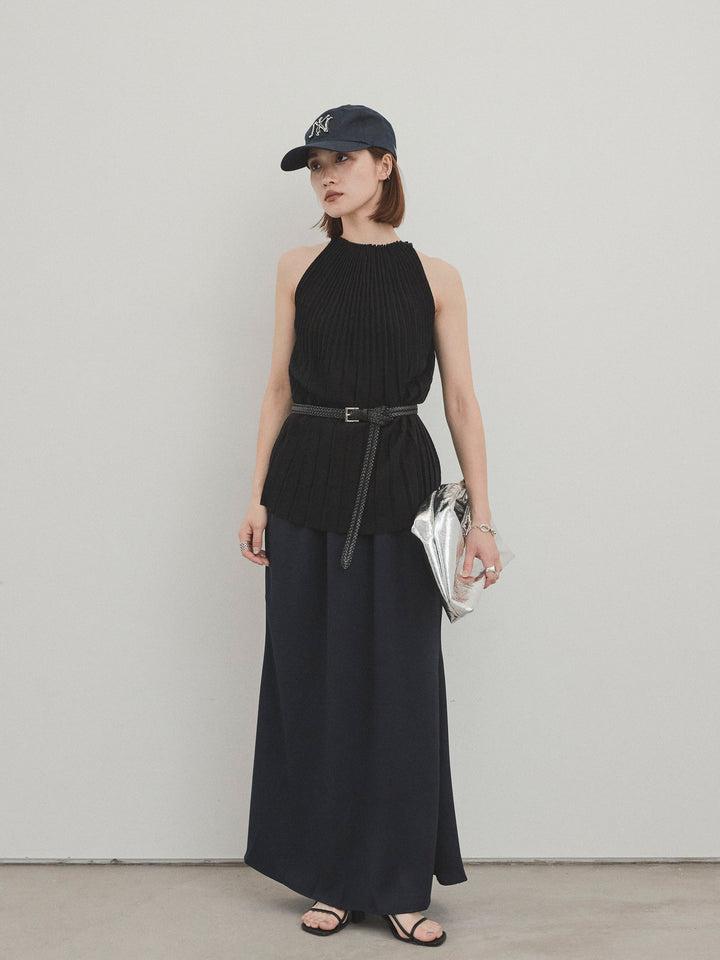 [予約]リラックスナロースカート/ネイビー