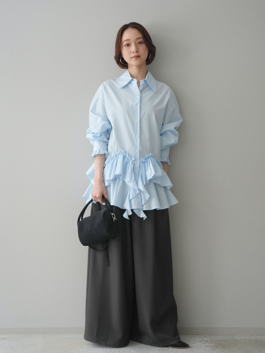 [SET]ラッフルデザインティアードブラウス+ラッフルデザインティアードブラウス(2set)