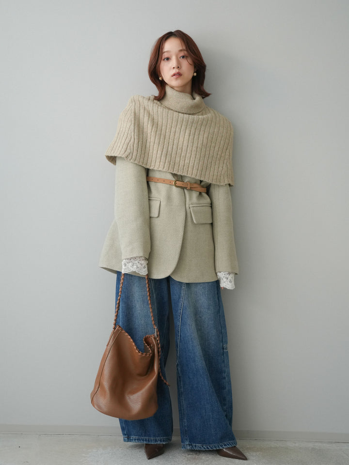 [SET]裏起毛加工デニムカーブパンツ+裏起毛加工デニムカーブパンツ(2set)