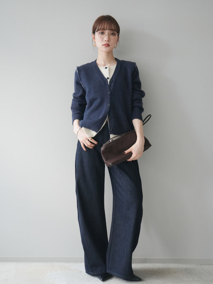 [予約]バレルレッグデニムパンツ/navy