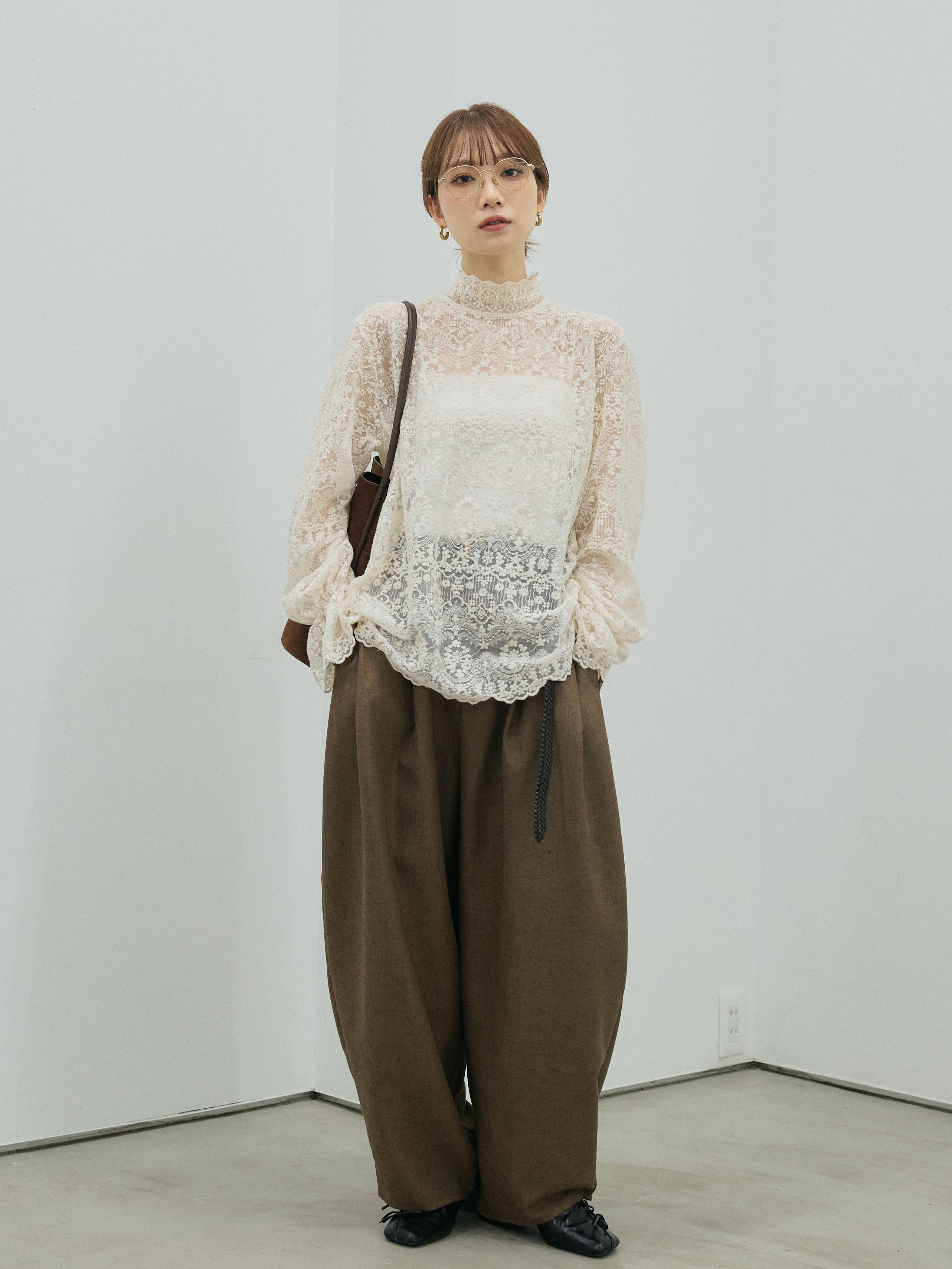 みるぽん 予約]モックスカルゼサイドタックコクーンパンツ/brown – Lumier