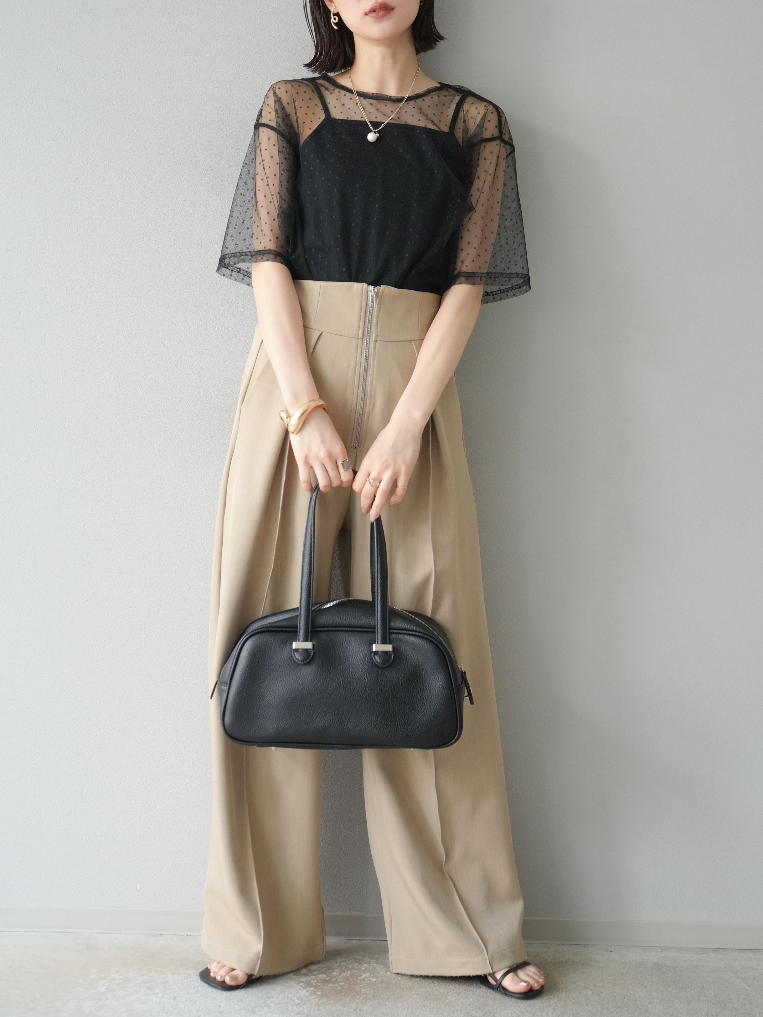 予約]チュールアンサンブルカップ付キャミソール/ドット – Lumier