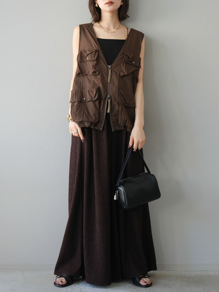 [予約]楊柳バギーパンツ/ブラウン