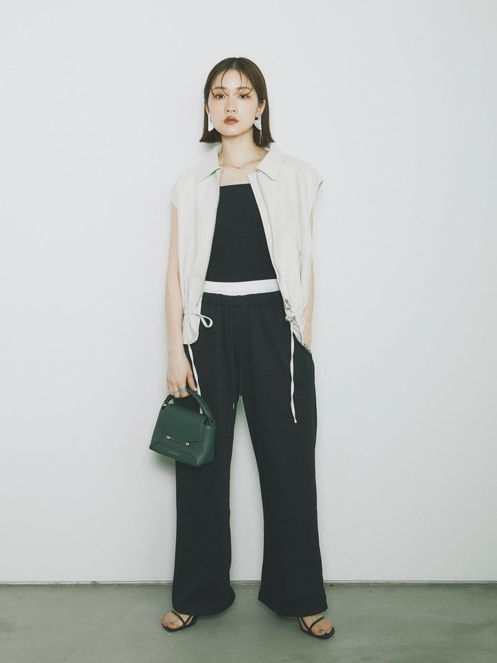 [予約]ダブルウエストスウェットパンツ/ブラック