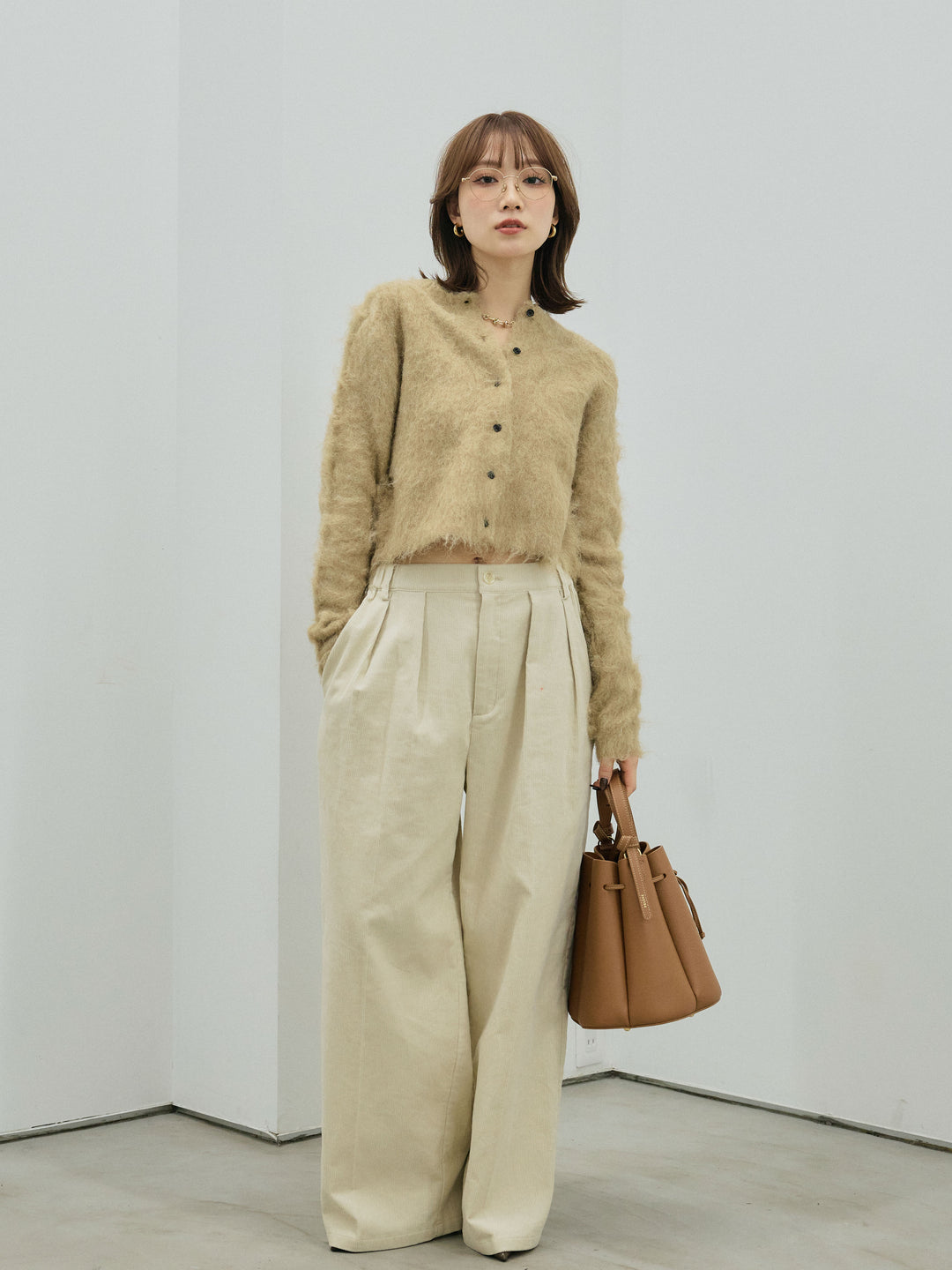 【Allure】[SET]モヘアタッチクロップドニットプルオーバー+モヘアタッチクロップドニットプルオーバー(2set)