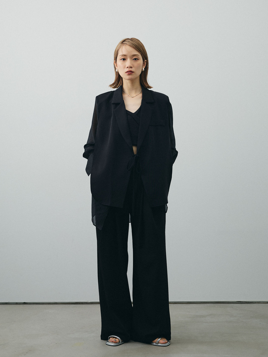 [予約]2タックワイドパンツ/ブラック