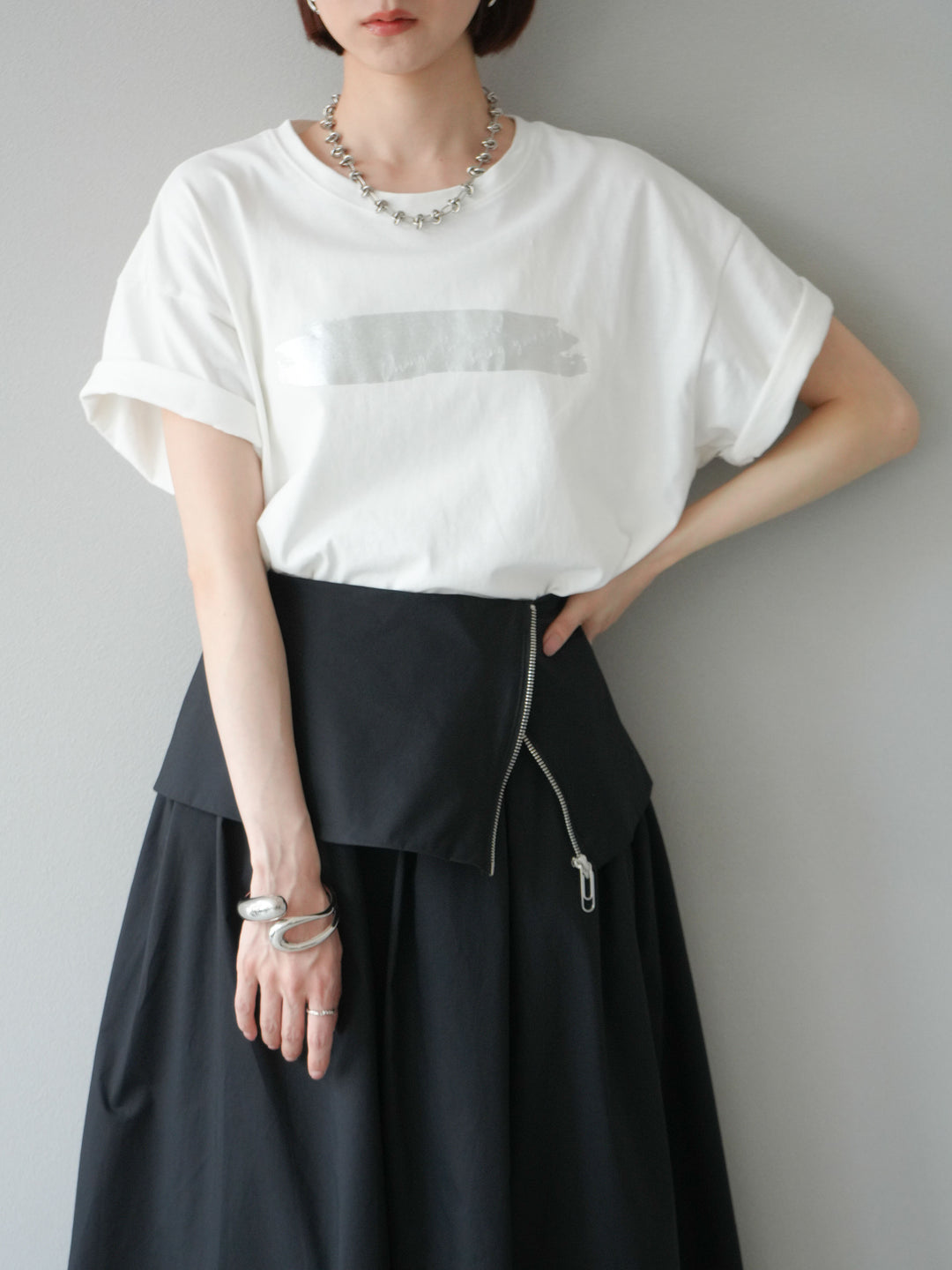 [SET]箔プリントTシャツ+箔プリントTシャツ(2set)