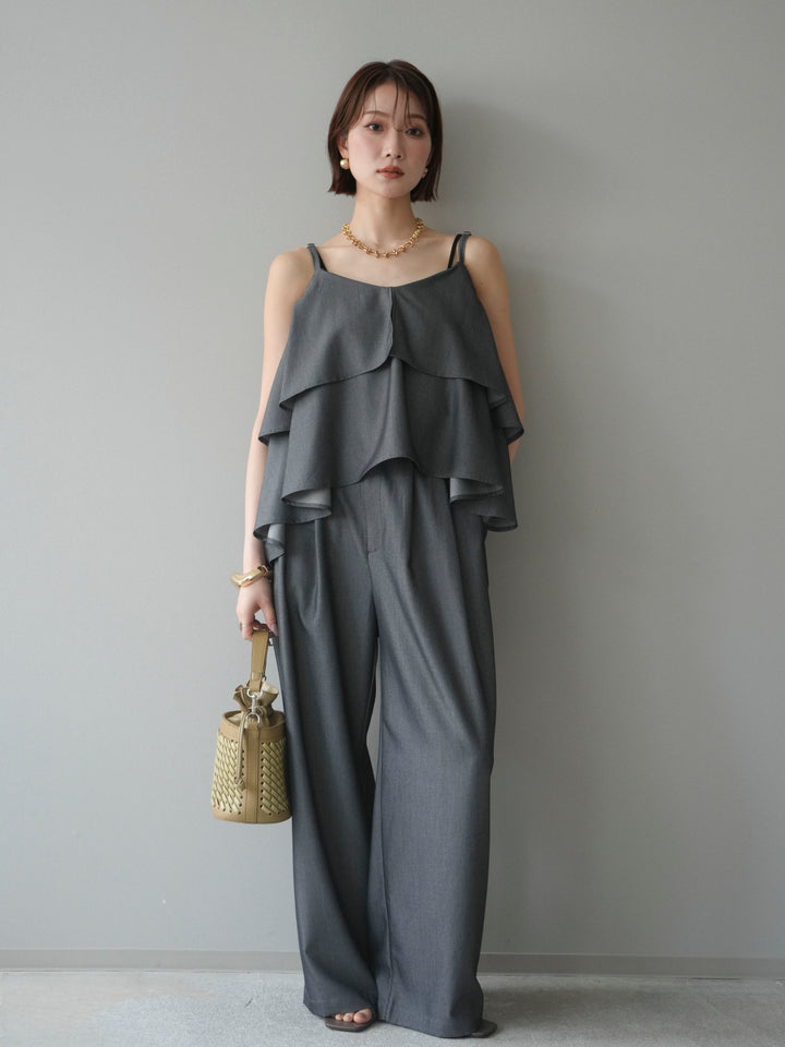 [予約]ティアードキャミソール/black