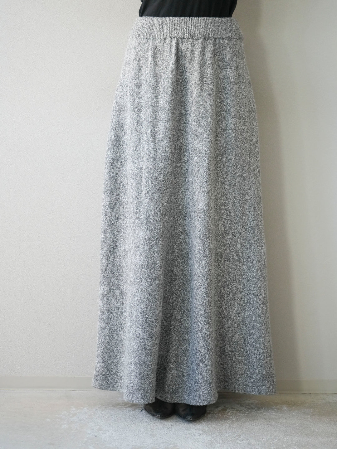 [予約]ミックスヤーンニットスカート/グレー