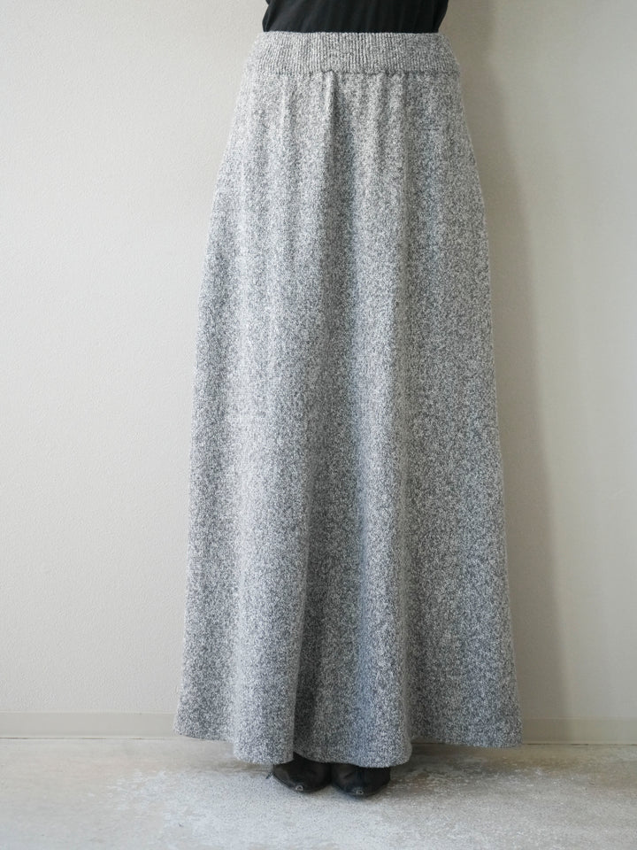 [予約]ミックスヤーンニットスカート/グレー