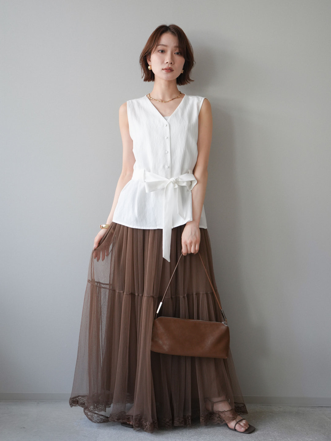 [予約]ウエストマークベスト/white