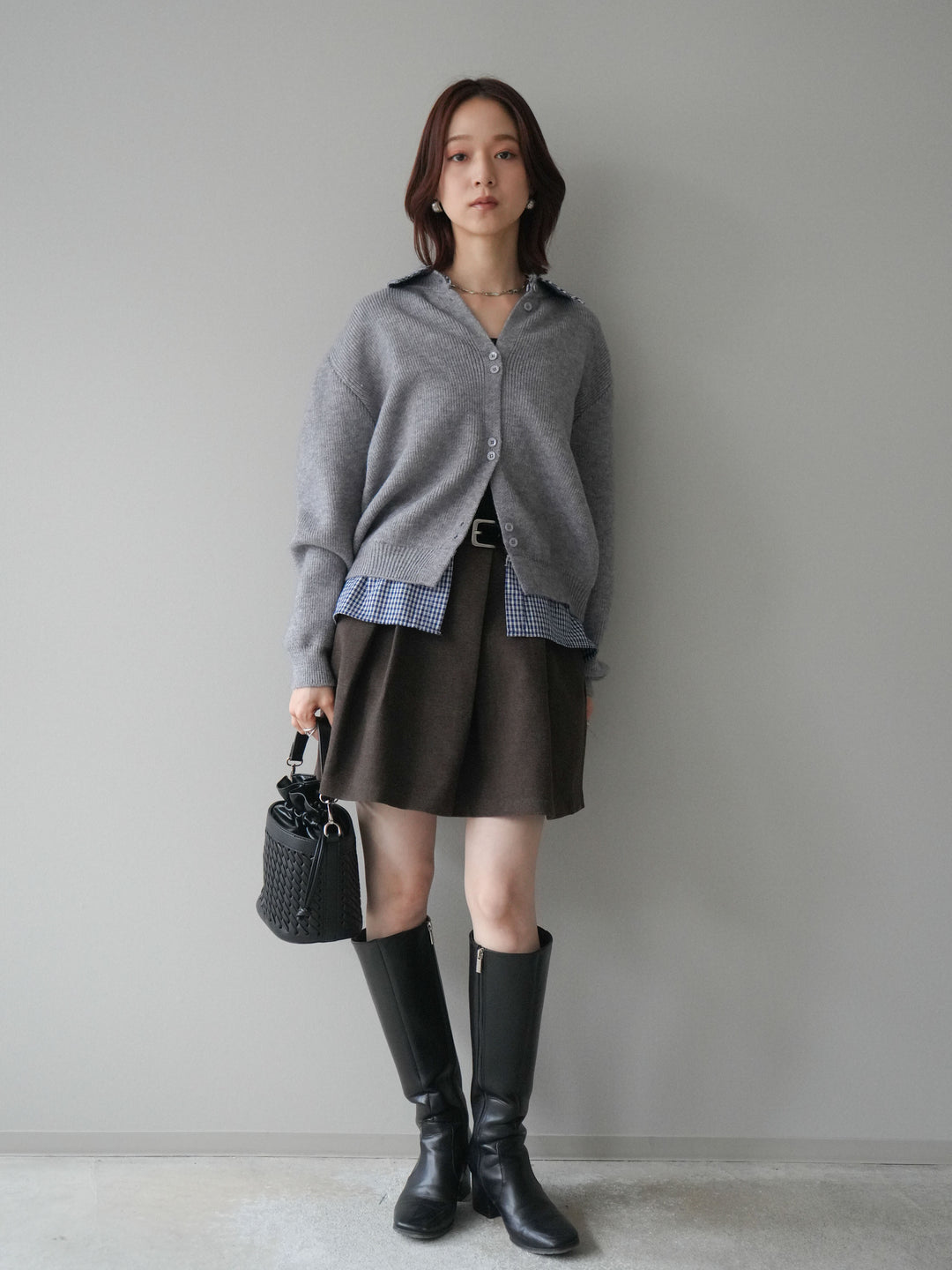 [SET]ベルト付きタックミニスカート+ベルト付きタックミニスカート(2set)