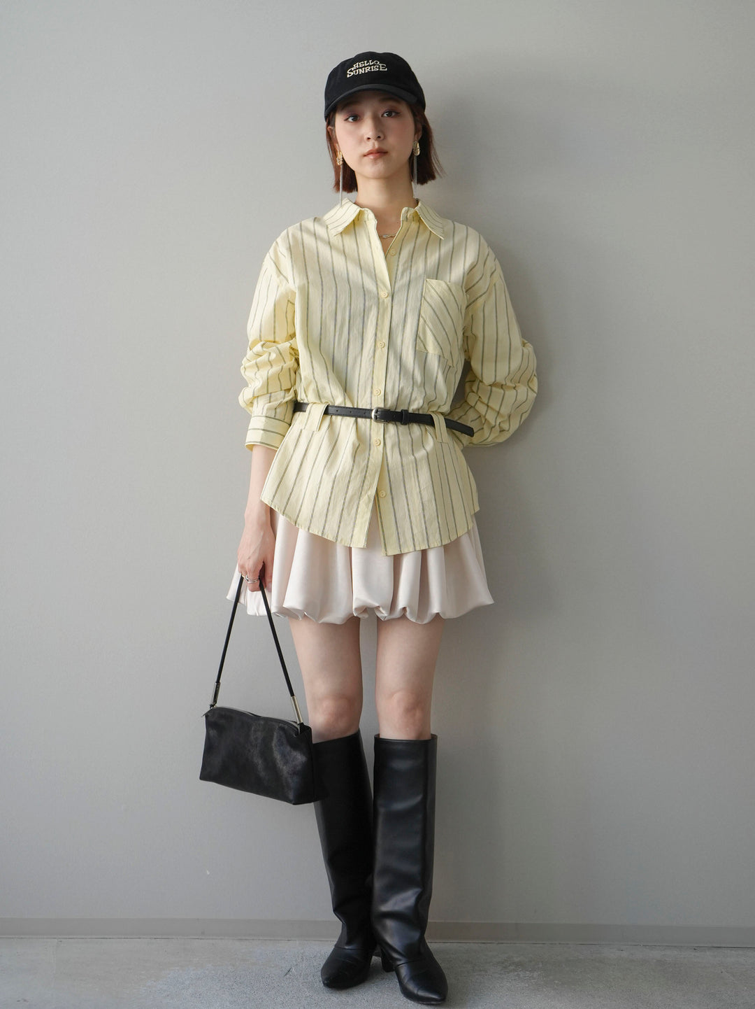 [予約]サテンバルーンミニスカート/ivory