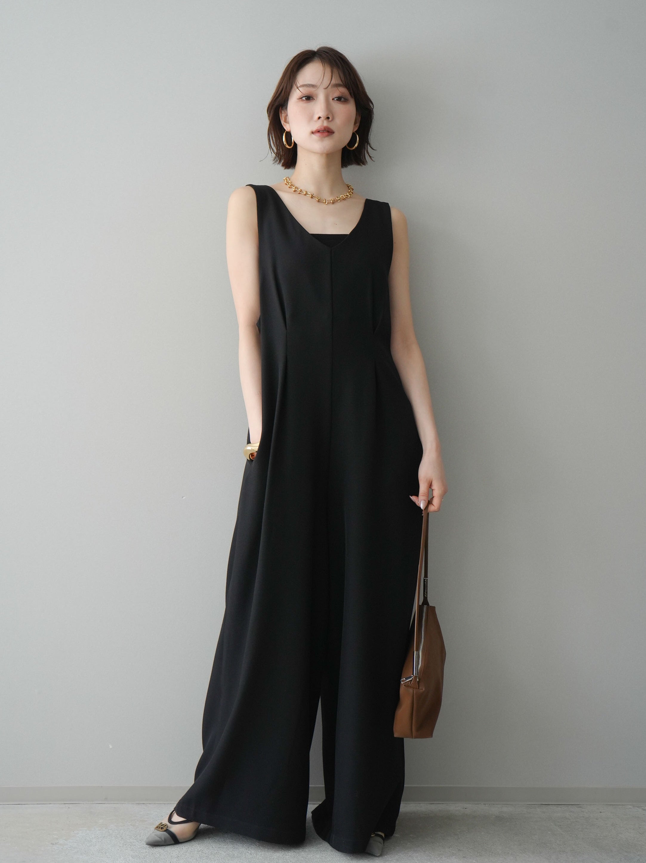 予約]ショルダーベルト前後2wayサロペット/black – Lumier