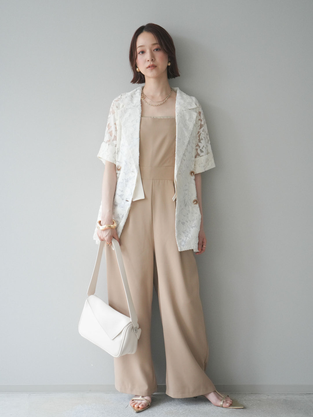 [SET]ショルダーリボンサロペット+選べるアクセセット(2set)