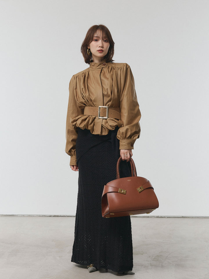 【Allure】[SET]透かし編みニットトップス＆スカート3SET+透かし編みニットトップス＆スカート3SET(2set)