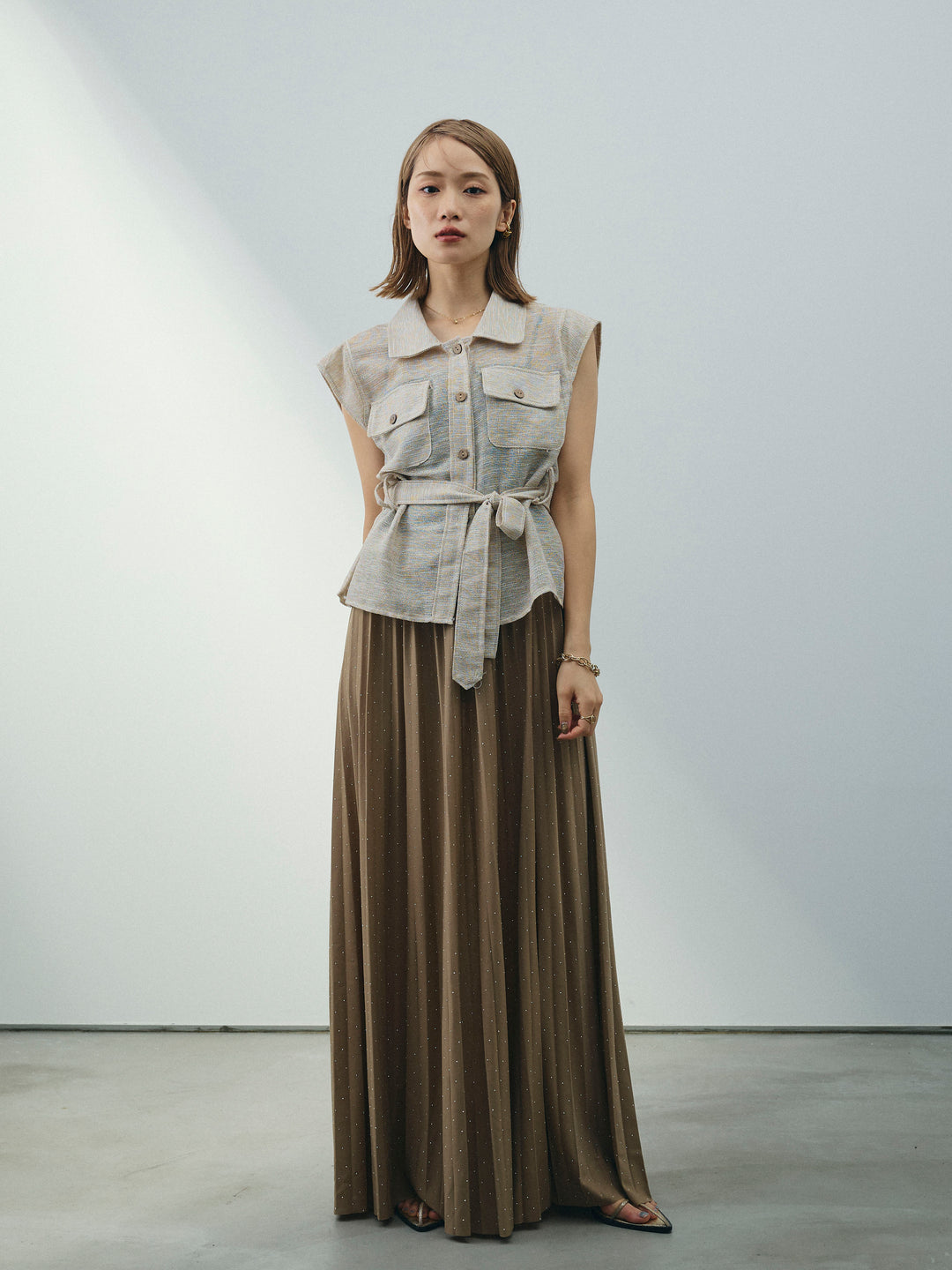 [SET] 水鑽百褶裙 + 水鑽百褶裙 (2set)