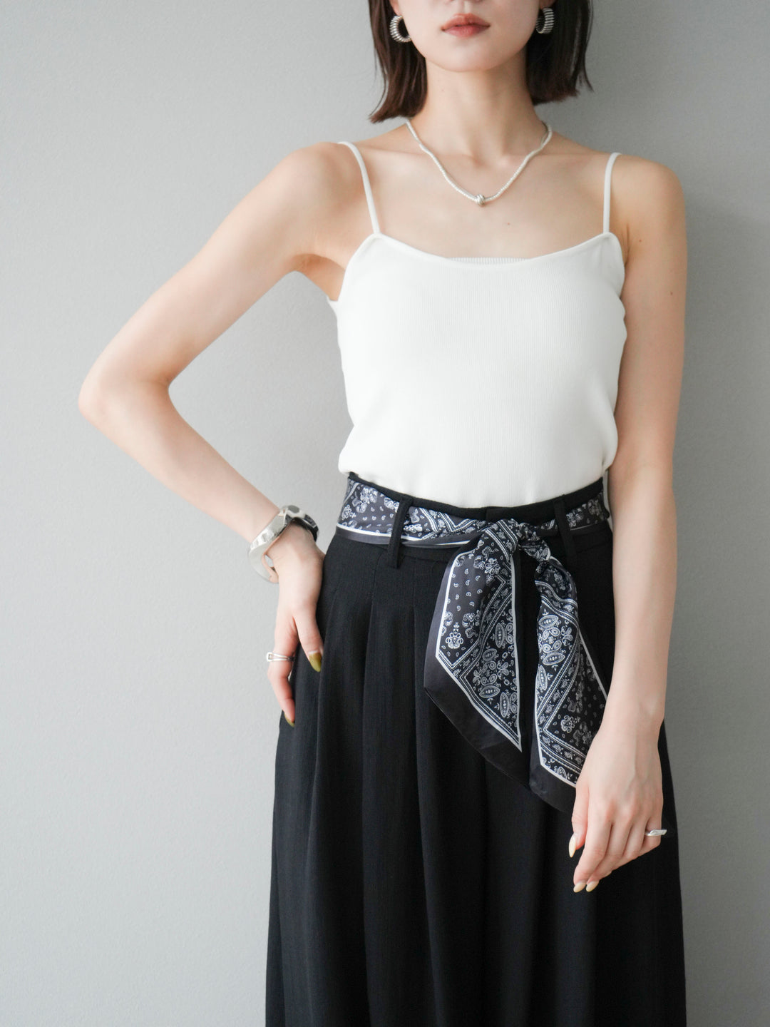 [予約]レーヨンニットキャミソール/オフ