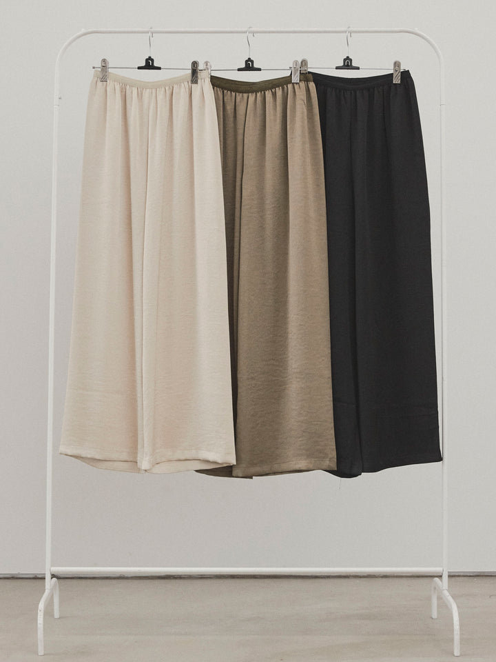 [SET]プリーツニットキャミソール+サテンイージーパンツ(2set)