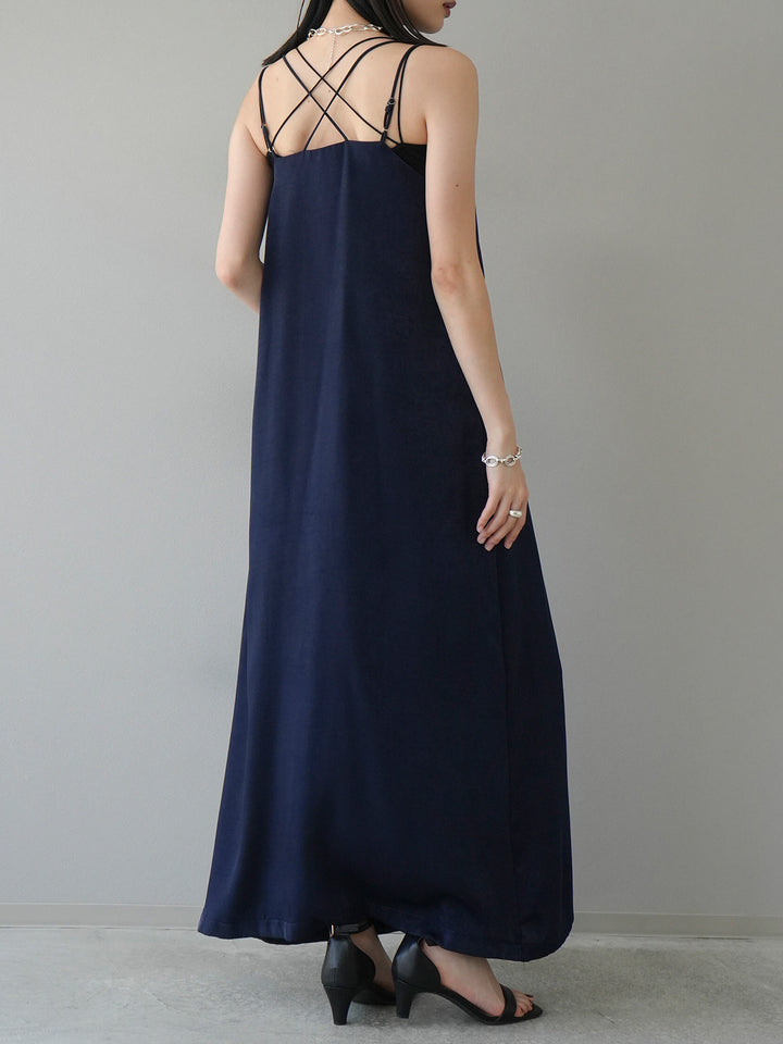 [Pre-order] Vintage Satin Camisole Dress/Navy