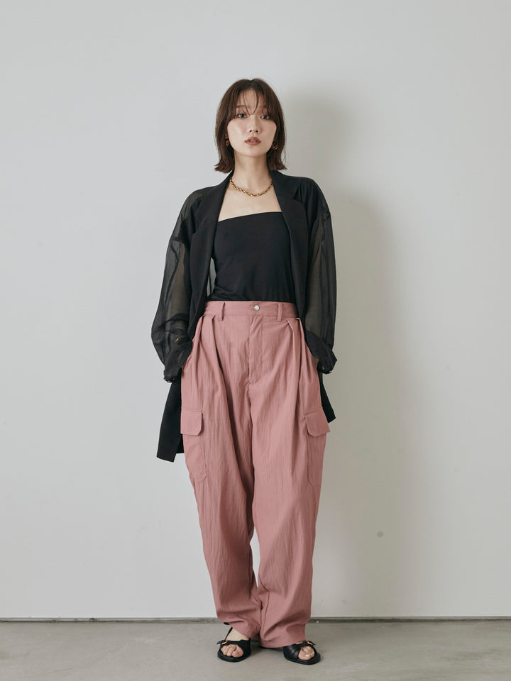 【預購】透視剪裁西裝外套/黑色