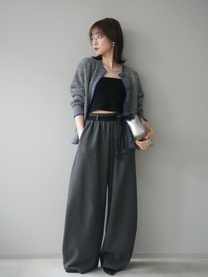 [SET]三角ステッチニットカーディガン+選べるアクセセット(2set)