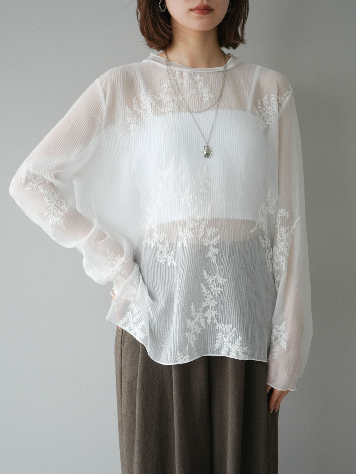 [予約]刺繍シアープルオーバー/オフ