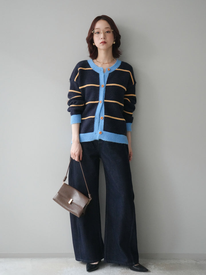 [予約]バレルレッグデニムパンツ/navy