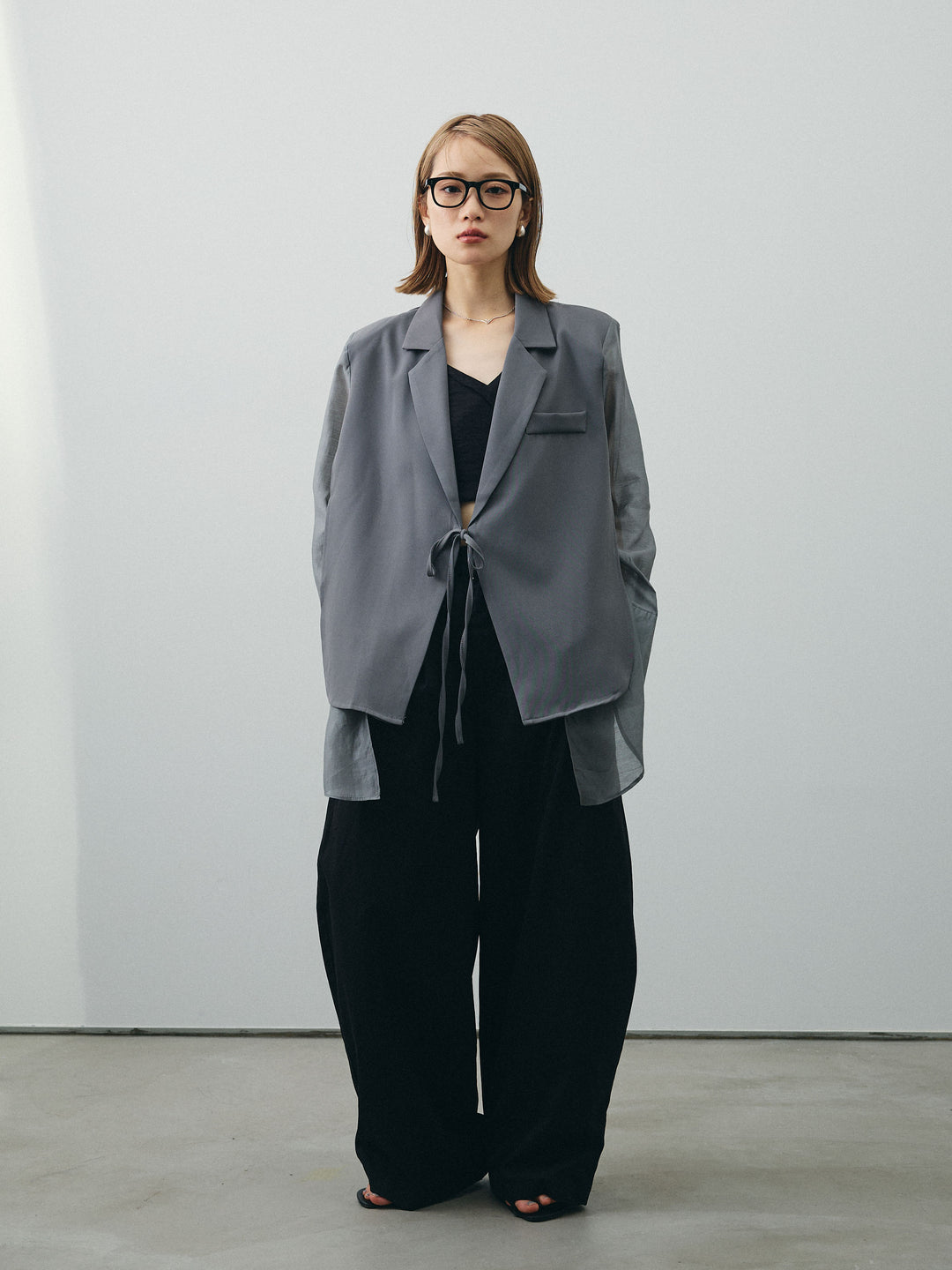 [SET]シアー切替テーラードジャケット+シアー切替テーラードジャケット(2set)