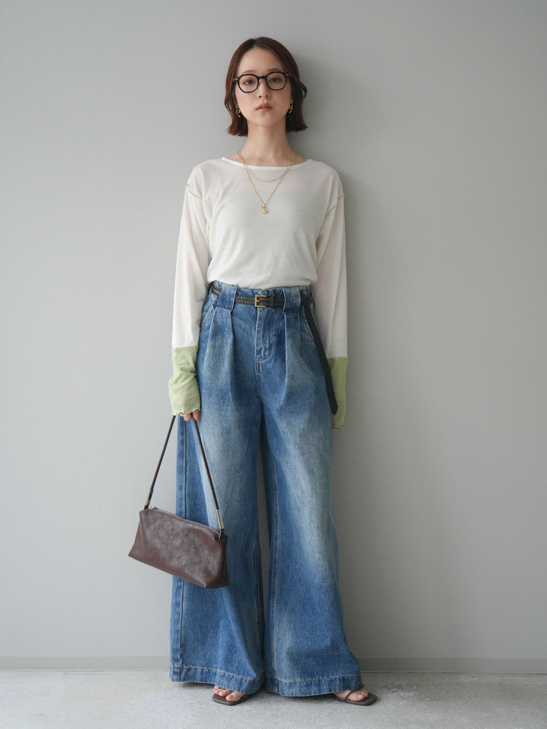 [SET]配色メロウトップス+配色メロウトップス(2set)