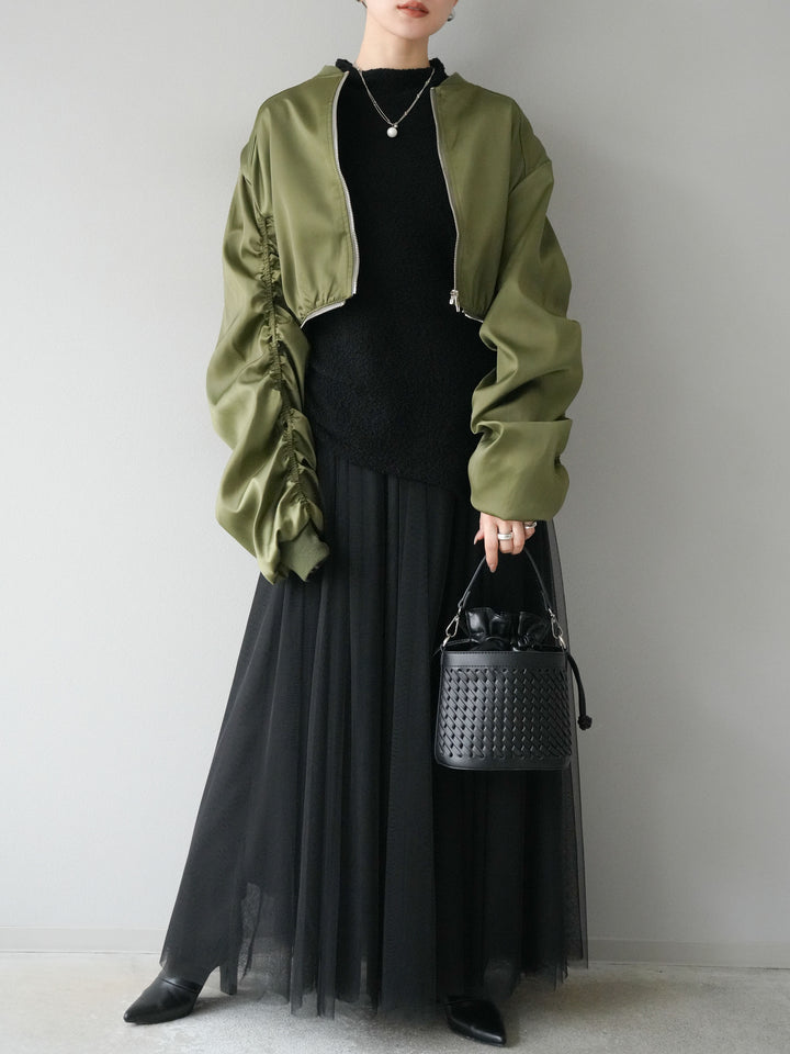 [予約]チュールボリュームスカート/ブラック