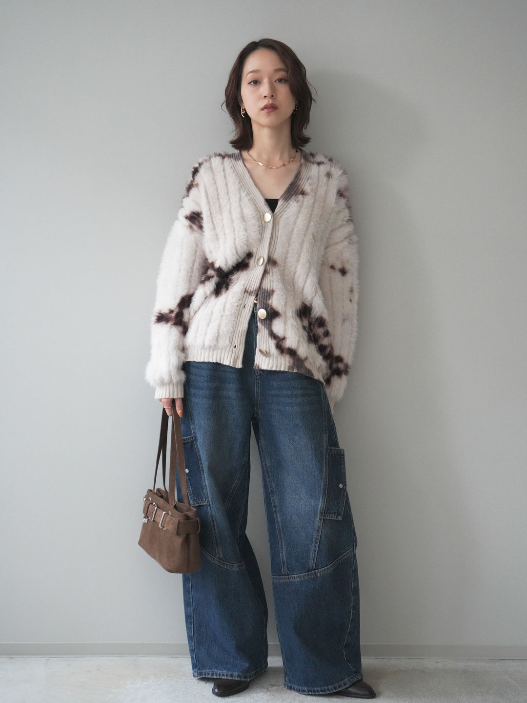 [予約]カーゴデザインコクーンデニムパンツ/navy