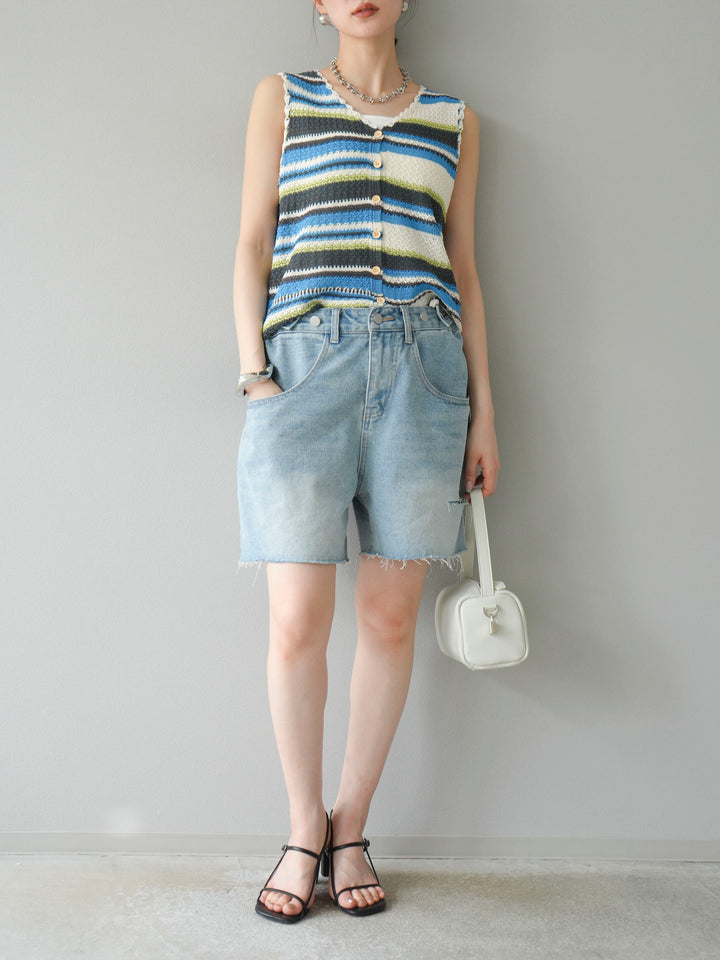 【預購】寬鬆半身牛仔褲/淺藍