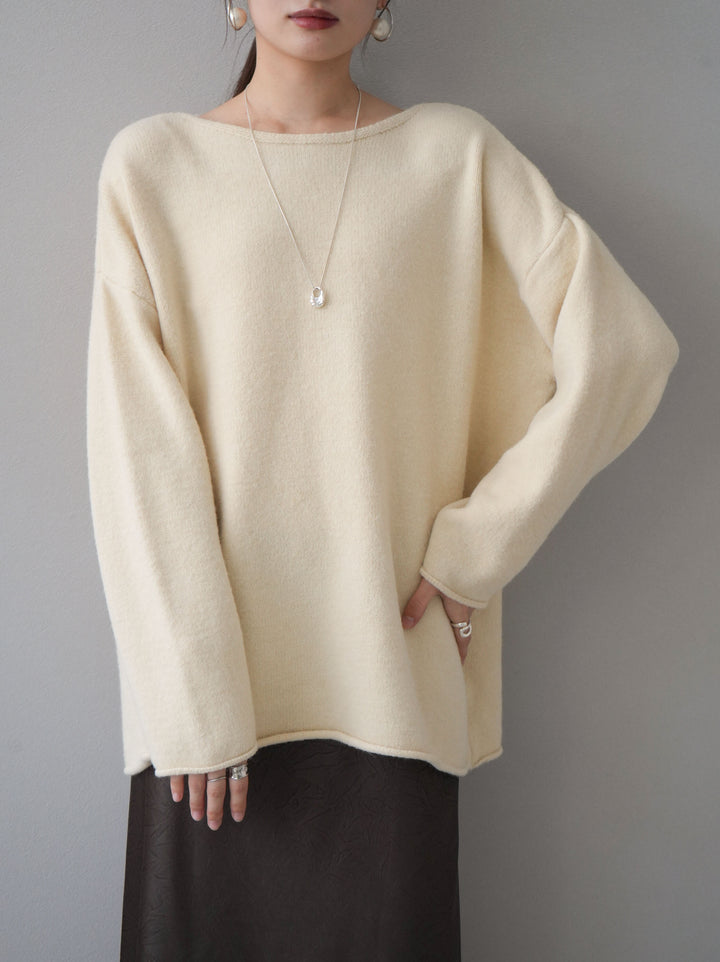 [預訂] 基本款針織套頭衫/米色