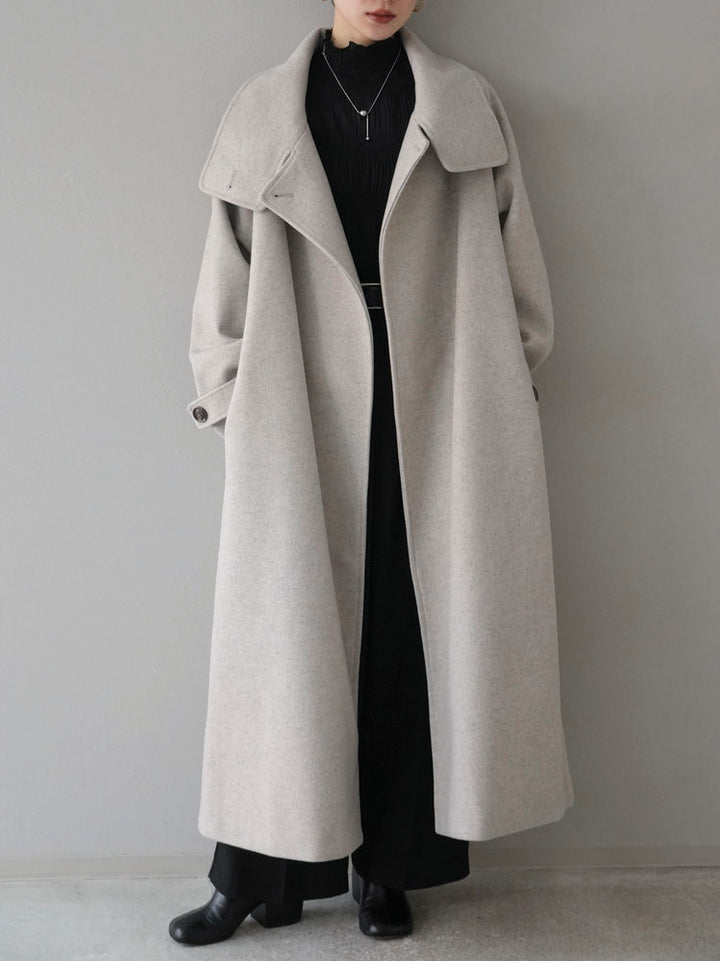 [Pre-order] Faux wool stand-up collar coat/oatmeal